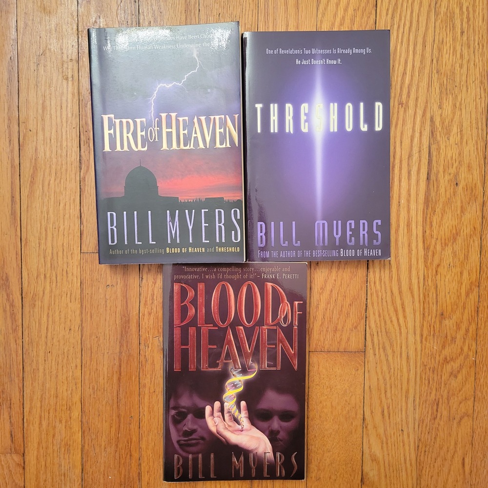 Bill Myers Fire of Heaven Threshold Blood of Heaven Book Lot 3 Christian Fiction